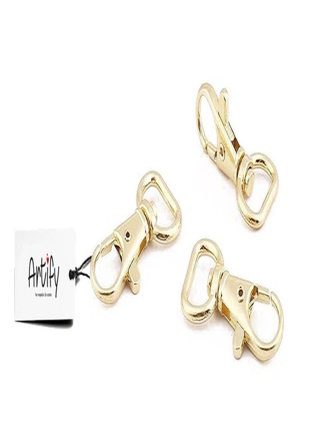 Artify | Metal Lobster Claw Clasps (Pack of 5) | D Ring 360 Swivel Trigger Snap Hooks for Making Keychain, jewllery Cotton Rope Art and DIY Project - Golden - Image 1